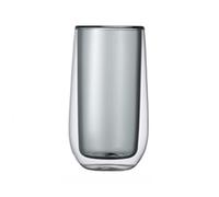 ZKALQECNF Milk Double Wall Glass Tumbler, 9.5oz Colorful Borosilicate Highball Cups for Cold & Hot Drinks Drinks(Gris)