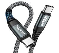 ZKAPOR USB C to USB C Cable 1M, Type C to Type C Cable 60W Type C Charger Lead Fast Charging for iPhone 15/15 Pro Max, Samsung Galaxy S23 /S22, Pad Pro, Air, Huawei P40 /Mate 60, Pixel -Grey