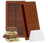ZkateTrade 2 PCS Dubai Chocolate Moulds Silicone with 1 Scraper, Large and Thick Chocolate Moulds for Chocolates, Pralines, Sweets