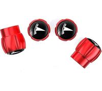 ZKAYHGG 4 Pcs Tire Valve Stem Caps for Tesla Model 3 Model S Model X Model Y, Dust Proof Valve Cover Corrosion Resistant Premium Leak-Proof Tyre Caps for Car,D