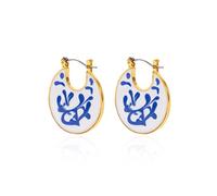 ZKBKJSPZJB Ceramic Jewelry Blue and White Porcelain Earrings Simple Antique Earrings-Elegant and Timeless Jewelry Works