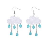 ZKBKJSPZJB Fashion Raindrops Fashion Rainbow Cloud Colorful for Women Cute Creative Clouds Water Droplets Dangle Earrings Jewelry for Women, 3, Acrylic, cloud