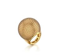 ZKBKJSPZJB Gold Snowball Rhinestone Cocktail Ring - Adjustable Stretch Sparkling Party Jewelry for Women, Elegant Costume Ring for Evening Wear, Wedding, Prom, Crystal Metal, Rhinestone