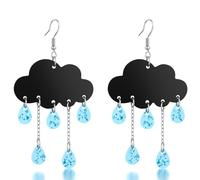 ZKBKJSPZJB Raindrops Fashion Rainbow Cloud Colorful for Girls Cute Creative Clouds Water Droplets Dangle Earrings Jewelry for Women, 1, Brass, Ammolite