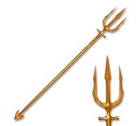 ZKBWFLA Gold Trident Cosplay Prop, Aluminum Alloy & Steel Blade, 210cm (82.67 inches), 5.6kg (12.34 lbs), Ancient Greek/Roman Style