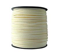 ZKC 3mm x100 Yards Cream Suede Cord Suede Lace Faux Leather Cord with Roll Spool for Bracelet Necklace Beading DIY Handmade Crafts