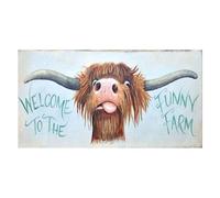 ZKDBXS Cow Diamond Painting Kits Welcome Tothe Funny Farm, 5D DIY Diamond Painting Kits for Adults, Full Drill Round Diamond Painting, Landscape Gem Art Kits Adults and Crafts Home Decor