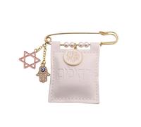 ZKDC Tehillim Book of psalms pin jewish Hebrew white brooch mazel tov