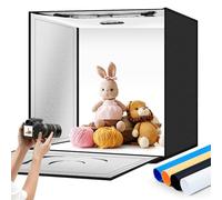 ZKEEZM Light Box Photography 20"x20" with 80LED Lights and 4 Color Backdrops Photo Box with Lights, Foldable Light Box with Adjustable Brightness, 6000-6500K Dimmable Portable Picture Box Shooting