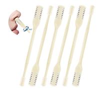 ZKENIRD 6 Pcs 2-in-1 Nasal Cutter, Upgrade Double Sided Nose Knife, 360 Nostril Hair Remover Tool, Trimmer for Men, Women, Soft Cleaning Brush (Cream)