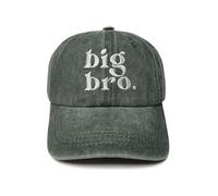 ZKFE Big Bro Gifts for Toddlers Boys, Big Brother Baseball Cap for Kids, Adjustable Cotton Embroidered Military Green Baseball Cap for Kids, Big Bro (Washed Army Green