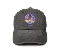 ZKFE Embroidered Baseball Hats for Boys Girls, Nasa (Washed Black), One Size