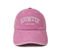 ZKFE Embroidered Hats EST 2025 for Grandpa Grandma Uncle Auntie Daddy Mama Papa Gigi ..., Auntie Est.2025 (Washed Pink), One Size