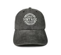 ZKFE Limited Edition 1935 Vintage Hat, 89th Birthday Gifts for Men Women, 89 Year Old Bday Decorations, Embroidered Baseball Cap, 1935 (Washed Black), One size