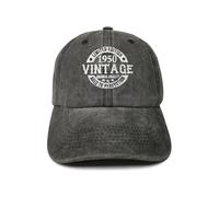 ZKFE Limited Edition 1950 Vintage Hat, 74th Birthday Gifts for Men Women, 74 Year Old Adjustable Hat, Black Baseball Cap for Bday, 1950 (Washed Black), One size