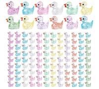 ZKFSIE 120pcs Mini Ducks Tiny Realistic Shape Resin Ducks Cute Miniature Toy, Twinkle Small Ducks Bulk for Christmas Birthday Party Miniature Figures Micro Fairy Garden