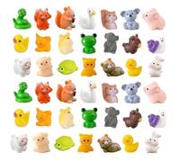 ZKFSIE 42 Pcs Mini Resin Animals, 21 Styles Tiny Plastic Animal Figures for Fairy Gardens, Dollhouses, Aquariums & Craft Projects - Small Resin Animals Bulk Pack for Creative Decor