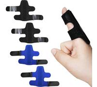 ZKFSIE 4Pcs Adjustable Finger Splints - Breathable & Comfortable Finger Support for Broken, Trigger, and Mallet Fingers, Broken Finger Splint, Relieve Joint Discomfort (Blue & Black)
