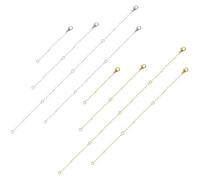 ZKFSIE 8PCS Necklace Extender, Gold + Silver, 2/4/6/8 Inches Chain Extenders Necklace Clasp Extender for Women Men Necklaces Jewelry Bracelets Making Bracelet