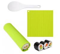 ZKFSIE Complete Sushi Set - Non-Stick Sushi Rolling Mat and Paddle Set, Dishwasher Safe Sushi Maker Roller for Homemade Sushi Rolls, Spring Rolls - Sushi Mat