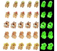 ZKFSIE Mini Resin Capybara, 35 PCS Glow in The Dark Animals, Capybara Birthday Decorations & Unique Gifts, Cute Mini Resin Animals for Home Decor, Night Garden Toys, DIY Crafts (5 Styles)
