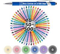 Zkgiftsdz Personalized Pens in Bulk,Custom Pens with Free Engraving,Customized Click Ink Pens is a Promotional Items with Your Logo,Multicolor
