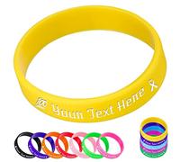 Zkgiftsdz Personalized Silicone Wristbands Bulk, Custom 1/2 "Rubber Bracelet with Text Message, Customized Rubber Band Bracelets for Events, Awareness, Gifts Yellow
