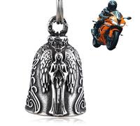 ZKGYUS Guardian Bell Lucky Charm Motorcycle Winged Heart Protection Biker Triker Amulet Supplied in Velvet Gift Bag Madonna Style
