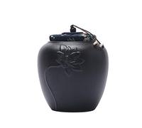 ZKHD Ceramics Food Jars Canister Traditional Vintage Storage Jars Cans Black White Canister Tea Caddy for Kitchen Coffee,Tea,Spices and Nuts,Black