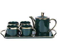 ZKHD Tea Set for Adults China Ceramic Tea Set Porcelain Tea Sets With Teapot- Set of 4 Coffee Cups for Household,6pieces