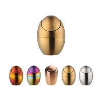 Zkhxhtg Stainless Steel Trash Can with Lid Shaped Garbage Bin Ideal for Home Bedroom Office and Desktop Rubbish Collection