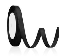 ZKIUOA Black Polyester Satin Ribbon 20mm x 23m Multi-purpose Occasion Gift Wrapping Balloons Cake Decorative Accessory