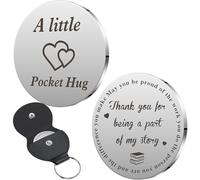 ZKIUOA Teacher Pocket Hug Keychain - Stainless Steel, Dark, May You Be Proud