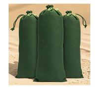 zklaseot Barrier Flood, Sandbags for Flooding 10Pcs, Thickened Canvas Flood Bags, Silicone Canvas Flood Bags, Drawstring Fillable Sandbags, Flood Prevention Sandbags(Green-B,50x70cm)
