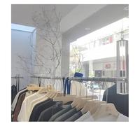 zklaseot Ceiling Mounted Clothing Rack, Adjustable Height Suspension Lines, Stainless Steel Garment Hanger, for Clothing Store, Exhibition Hall, Family(200cm/6.6ft)