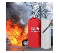 zklaseot Emergency Fire Blanket for Car, Large Silicone-Coated Fiberglass Fire Blanket, Works on Hybrid, Gas, and Electric Vehicle Fires, Fire Suppression Tool(6x8m/19.7x26.2ft)