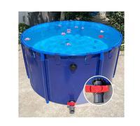 zklaseot Frame Swimming Pool, Aquarium Pool Pond With Drain Valve, PVC Canvas With Steel Frame For Ponds Fish Tank Koi Goldfish (Color : Blue, Size : 2X1M/3100L)