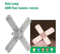 ZKLGS Grow Light, 24W/36W/48W LED Grow Light E27 Foldable Phyto Lamp Full Spectrum Bulb for Indoor Plants Bloom Flowering Grow Lamp Garden(Only Lamp-240led)