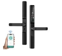 ZKLGS Smart Door Lock, IP65 Waterproof Smart Door Lock Handle Ultra-thin Biometric Fingerprint Door Lock Free App Remote Control(2885 Multi)