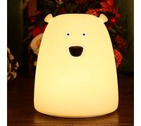 ZKLiLi Bear Lamp, Kitty Night Light for Kids Remote Control Silicone LED Nightlights Toddler Baby Girls Rechargeable Cute Kawaii Nightligh(Bear)