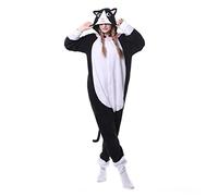 ZKomoL Adult Onesie Unisex Party Pajamas for Women Cosplay Sleepwear Gifts Costume Christmas, Black Cat, L