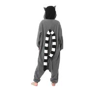 ZKomoL Adult Onesie Unisex Party Pajamas for Women Cosplay Sleepwear Gifts Costume Christmas, Ring Tailed Lemur, S