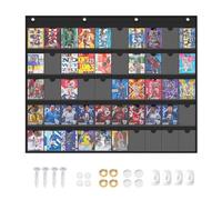 ZKOO Cards Display Case, 50 Pocket 35PT Graded Sports Card Storage Bag for with 3.5" x 2.5" Standard Trading Card Gaming Cards, Collectible Cards, Baseball Card, Football Card Wall Display Bag, Black