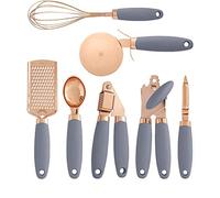 ZKOOO Kitchen Utensil Set 7pcs Stainless Steel Cooking Utensils Set Heat Resistant Non Stick Kitchen Gadget Cookware Set for Cooking and Baking, BPA Free, Grey