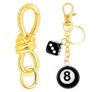 Zkptops 2Pcs Carabiner Y2K Keychain Aesthetic Star Moon Keychain Silver Fashion Key Chain Key Ring Accessory for Men Women, Ca-gold Twist Knot, 3.74*1.18in