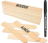 Zkptops 50Pcs Wooden Plant Labels, Eco-Friendly Garden Markers, 6” x 0.78”