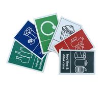 ZKR Mixed 6 Pieces Recycle Bin Sticker for Indoor & Outdoor Recycling Bin Signs/Stickers Pack (6)