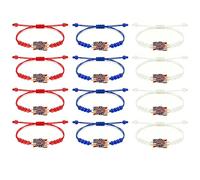 ZKRYHB 12PCS 250th Anniversary USA Bracelets Handmade Adjustable Friendship Fourth of July Independence Day USA Woven Patriotic Red White Blue Bracelet Jewelry Accessories Bulk