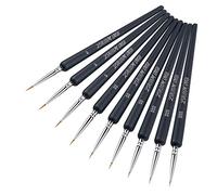 ZKSM 9pcs Detail Paint Brush Set Fine Miniature Artist Painting Brushes with 0, 00, 000 Size Drawing Brushes for Paintings Art Acrylic Watercolor Oil Nail Art