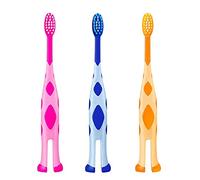 ZKSMNB Kid’s Toothbrush, Manual Toothbrush with Extra Soft Bristles and Standing Base, Suitable for Over 2 Years Old, 3 Pack